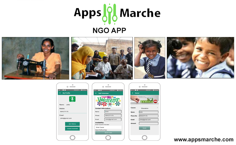 ngo mobile app, best ngo mobile app, app creator